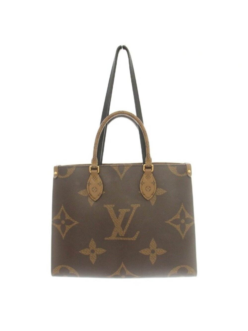 Louis Vuitton On The Go MM Monogram Giant Reverse Canvas Tote Bag Hand Double